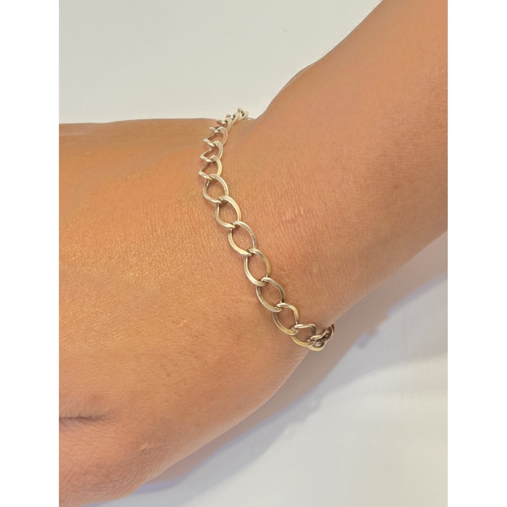 Rembrandt Quality Charms (RQC) Dapped Curb Link Classic Charm Bracelet 7"